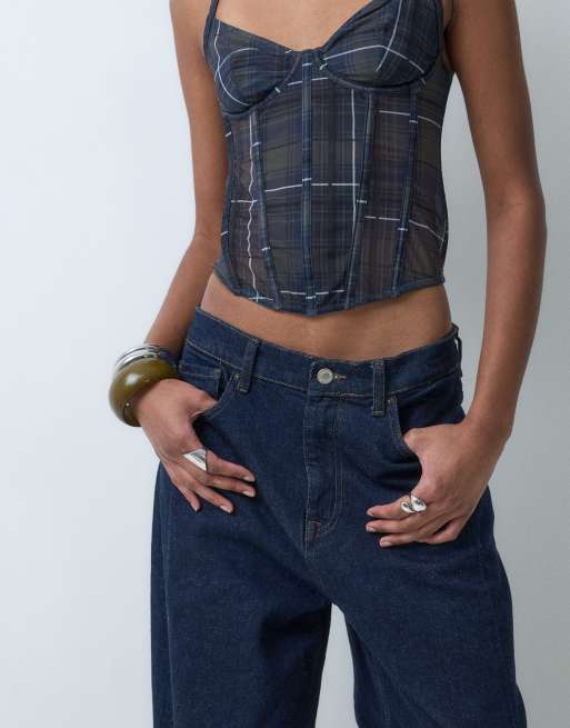 ONLY Jessica barreljeans in donkerblauw met rinse wassing, 4 van 5
