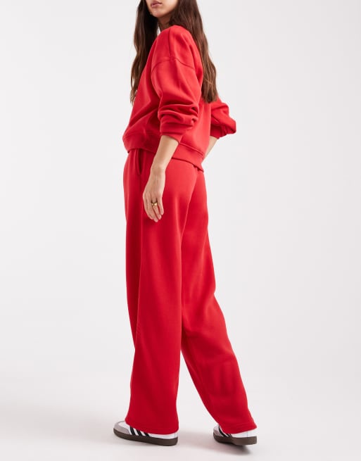 ONLY - Joggers dritti rosso acceso in coordinato, 5 di 5