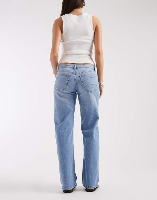 ONLY - Judy - Jeans a vita bassa con fondo ampio blu chiaro, 2 di 5