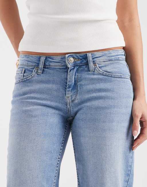 ONLY - Judy - Jeans a vita bassa con fondo ampio blu chiaro, 4 di 5