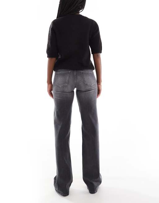 ONLY - Judy - Jeans a vita bassa con fondo ampio color grigio, 3 di 5