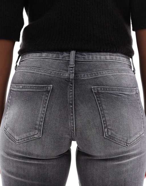 ONLY - Judy - Jeans a vita bassa con fondo ampio color grigio, 5 di 5