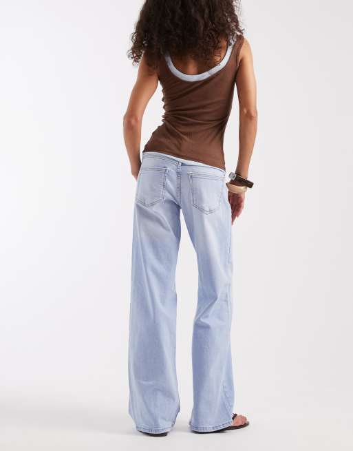 ONLY – Judy – Jeans in hellem Denimblau mit niedrigem Bund und weitem Bein, 2 von 5