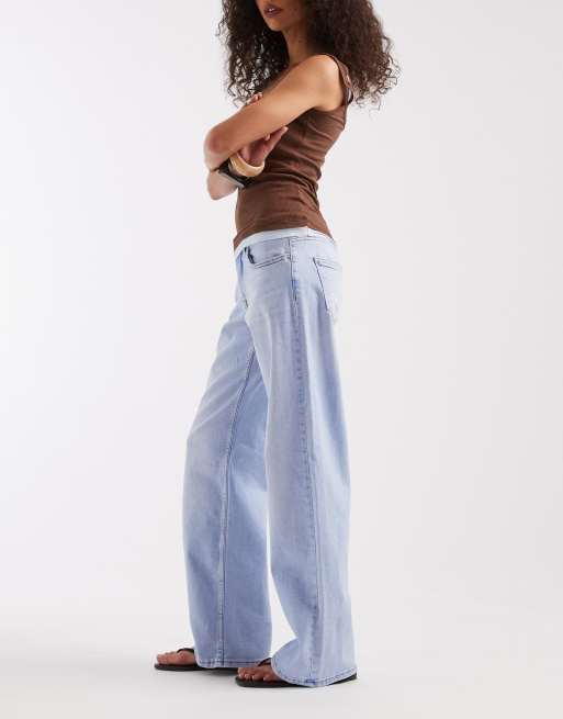 ONLY – Judy – Jeans in hellem Denimblau mit niedrigem Bund und weitem Bein, 3 von 5
