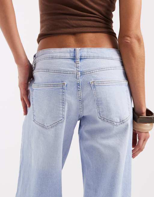 ONLY – Judy – Jeans in hellem Denimblau mit niedrigem Bund und weitem Bein, 4 von 5