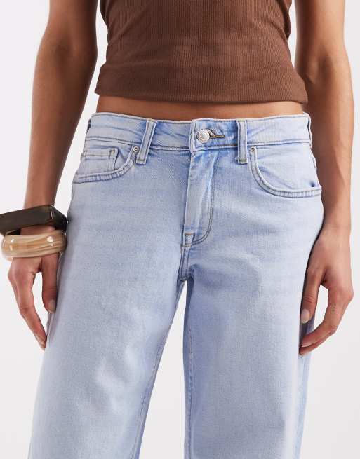 ONLY – Judy – Jeans in hellem Denimblau mit niedrigem Bund und weitem Bein, 5 von 5