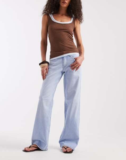 ONLY – Judy – Klarblå jeans med vida ben och låg midja - view 1