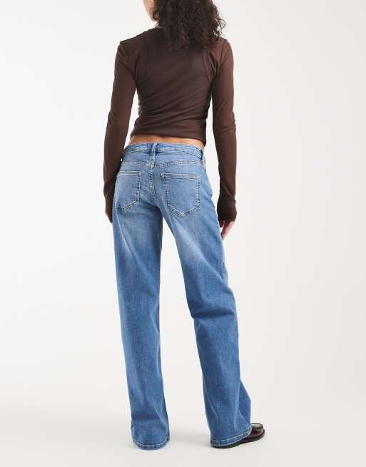 ONLY – Judy – Mellanblå jeans med vida ben och låg midja, 2 av 5