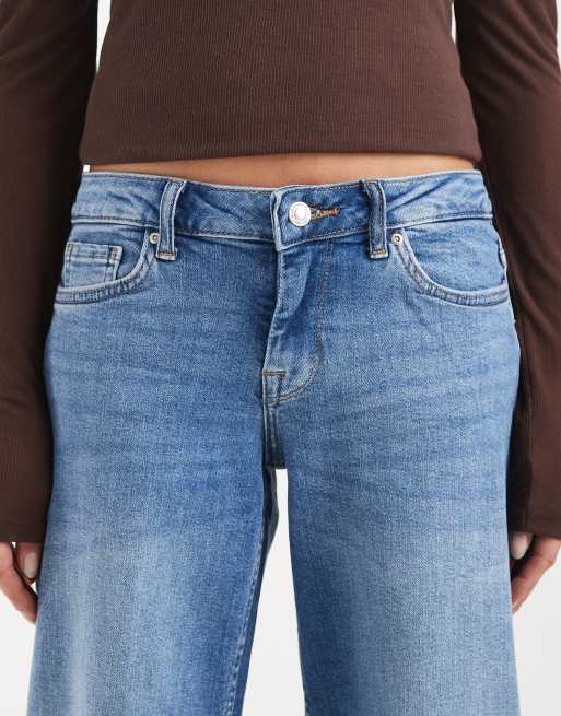ONLY – Judy – Mellanblå jeans med vida ben och låg midja, 5 av 5