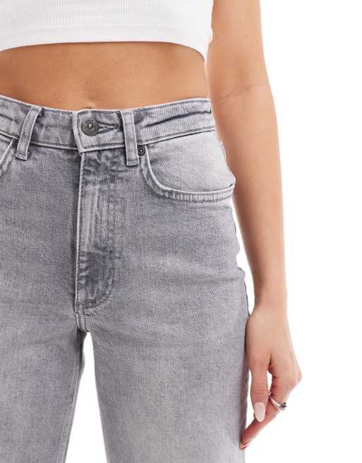 ONLY – Juicy – Gråtvättade jeans med hög midja och vida ben , 5 av 5