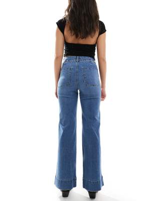 Shop Only Juicy High Rise Wide Leg Jeans With Stud