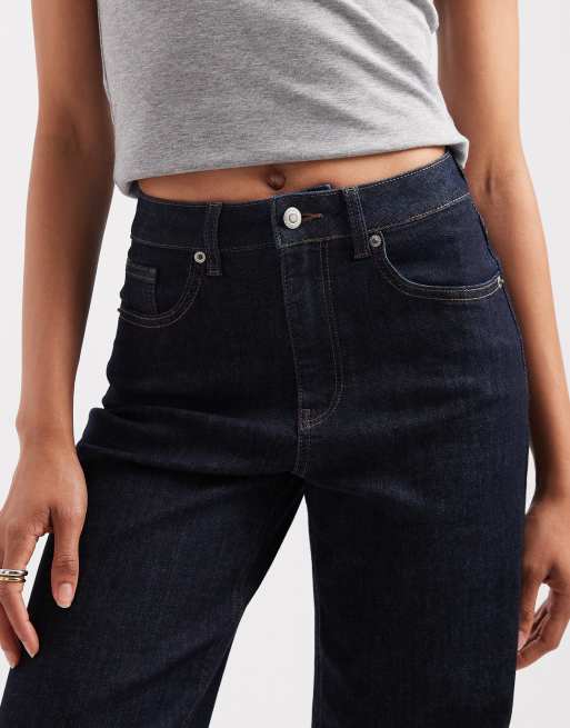 ONLY Juicy high waist wide leg jeans in dark blue, 4 of 5