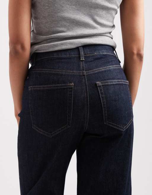 ONLY Juicy high waist wide leg jeans in dark blue, 5 of 5