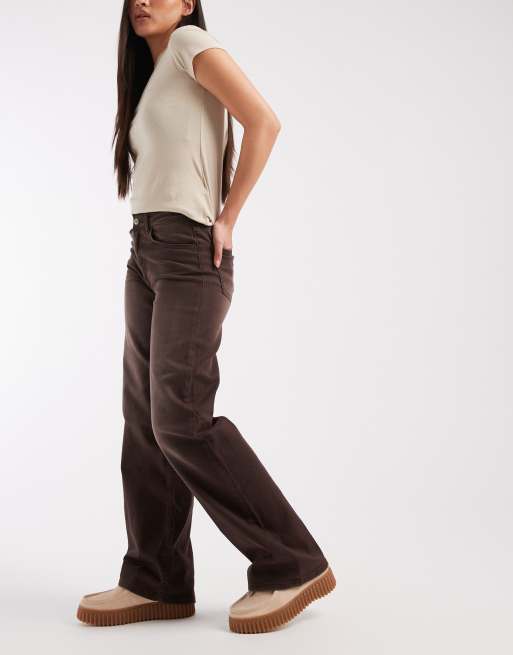 ONLY Juicy high waist wide leg jeans in dark brown denim, 2 of 5