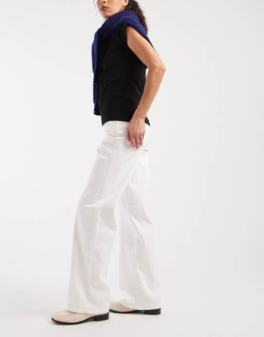 ONLY Juicy high waist wide leg jeans in white, 2 of 5