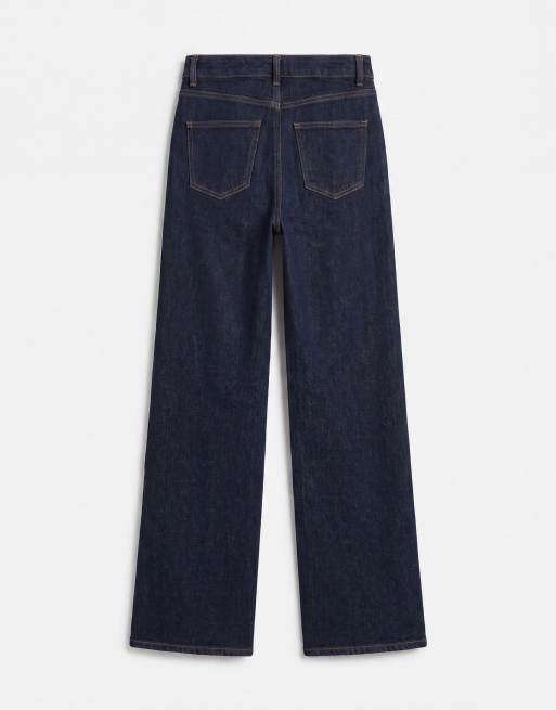 ONLY – Juicy – Indigoblå, tvättade jeans med vida ben och hög midja, 7 av 7