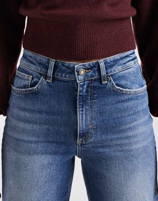 ONLY - Juicy - Jeans a fondo ampio e vita alta blu scuro, 5 di 5