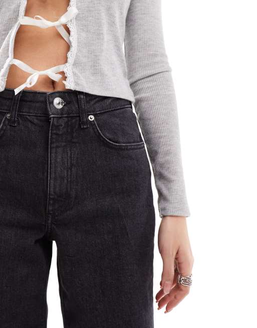 Only – Juicy – Jeans in verwaschenem Schwarz mit hohem Bund und weitem Schnitt , 4 von 5