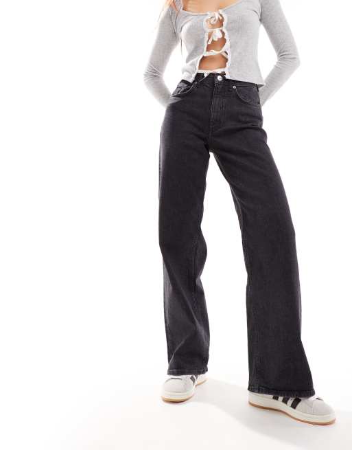 Only – Juicy – Jeans in verwaschenem Schwarz mit hohem Bund und weitem Schnitt , 5 von 5