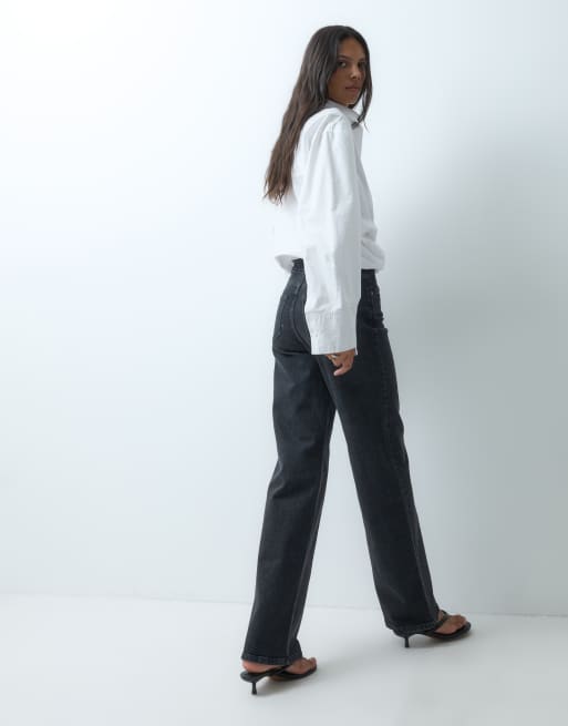 ONLY – Juicy – Jeans in verwaschenem Schwarz mit hohem Bund und weitem Schnitt, 2 von 5