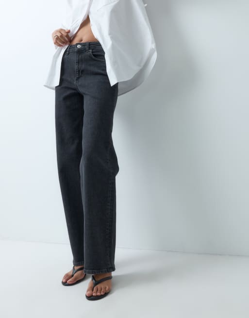 ONLY – Juicy – Jeans in verwaschenem Schwarz mit hohem Bund und weitem Schnitt, 3 von 5