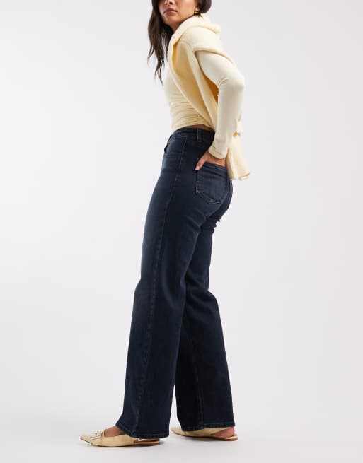 ONLY – Juicy – Mörkblå jeans med vida ben och hög midja, 2 av 5