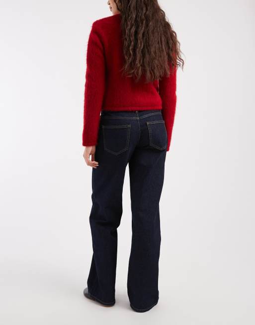 ONLY – Juicy – Mörkblå jeans med vida ben och låg midja, 3 av 5