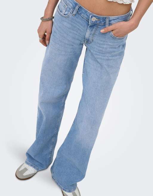 ONLY - Julles - Jeans met rechte pijpen en lage taille in licht medium blauwe denim wassing, 4 van 7