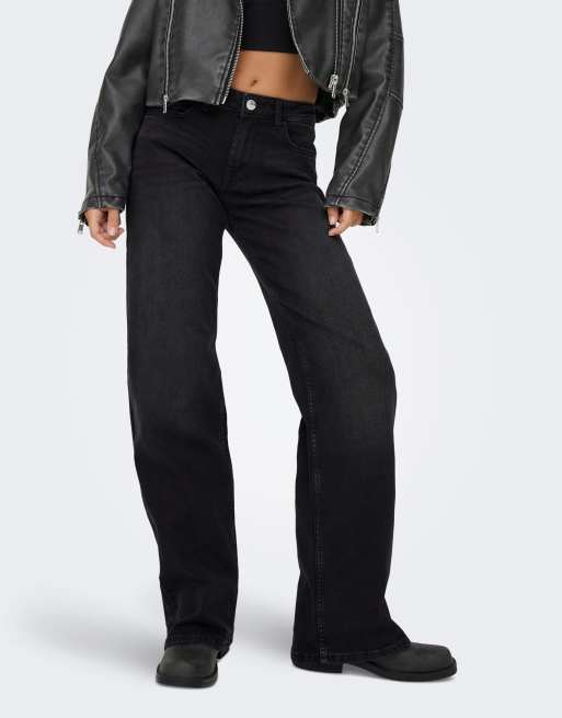 ONLY - Julles - Jeans met rechte pijpen en lage taille in zwart met wassing, 2 van 4
