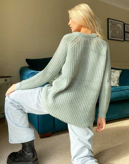 Only jumper in chunky cable knit in sage green | ASOS