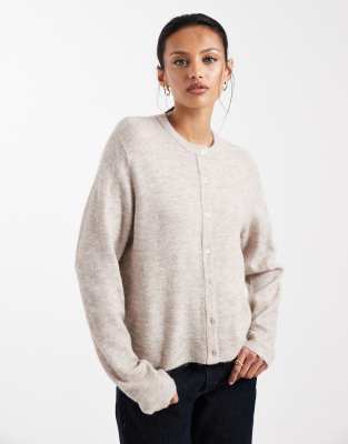 ONLY - Kastige Strickjacke in Beige-Neutral