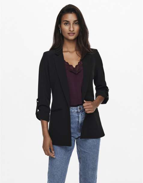 ONLY Kayle-orleen blazer long à manches 3/4 noir - view 1