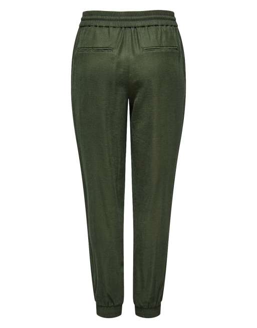 ONLY - Kelda-Emery - Broek met halfhoge elastische taille in groen, 6 van 6