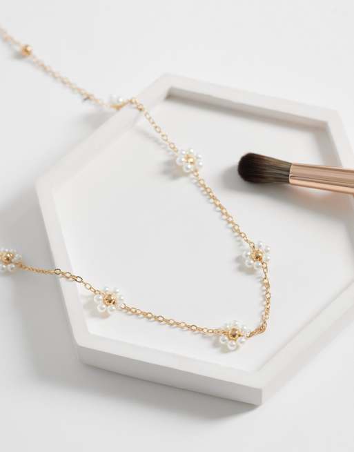 ONLY - Ketting met madeliefjes in goud, 2 van 4