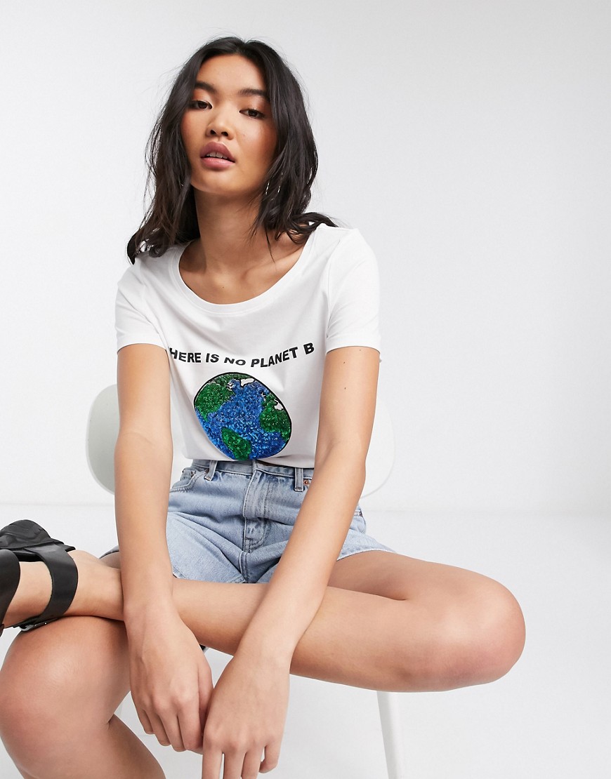 Only – Kita Planet – Vit kortärmad t-shirt