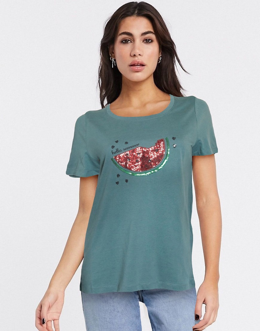 Only kita watermelon short sleeve t-shirt in green