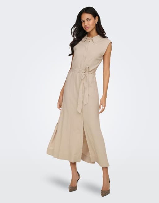ONLY – Kleid in Oxford-Hellbraun, 3 von 7