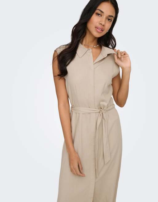 ONLY – Kleid in Oxford-Hellbraun, 4 von 7