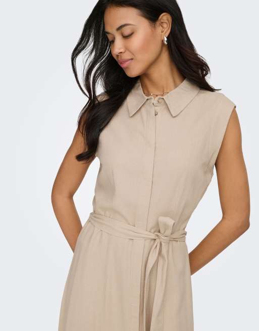 ONLY – Kleid in Oxford-Hellbraun, 5 von 7