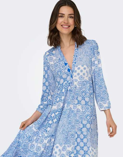 ONLY – Kleid in Prinzessinnenblau, 4 von 7
