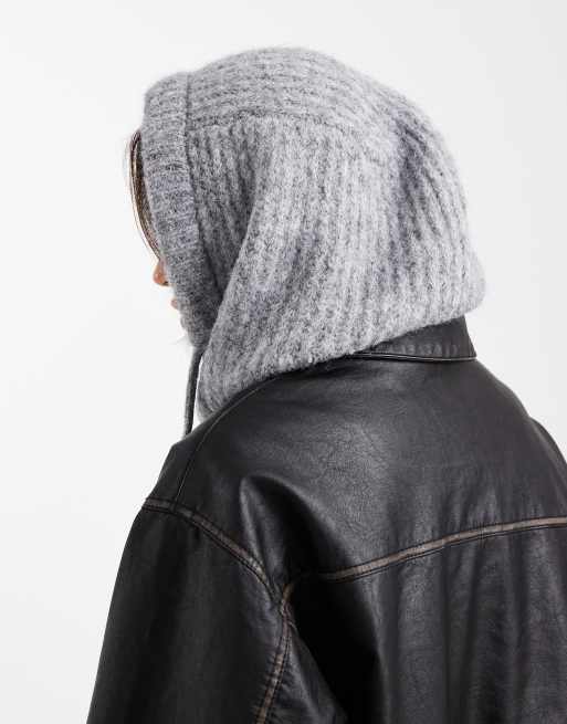 ONLY knit hood in medium gray