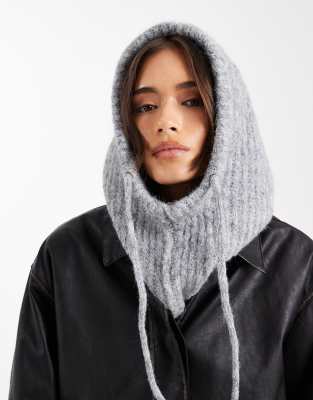 ONLY knit hood in medium gray | ASOS