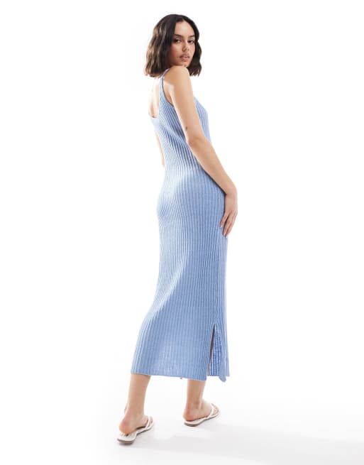 ONLY knit midaxi dress in light blue