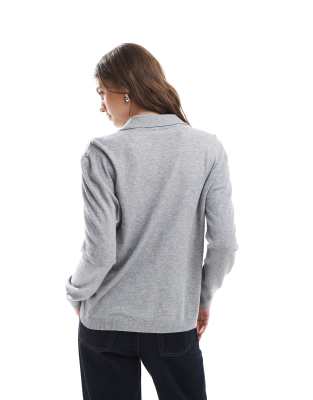 Only Knit Polo In Gray