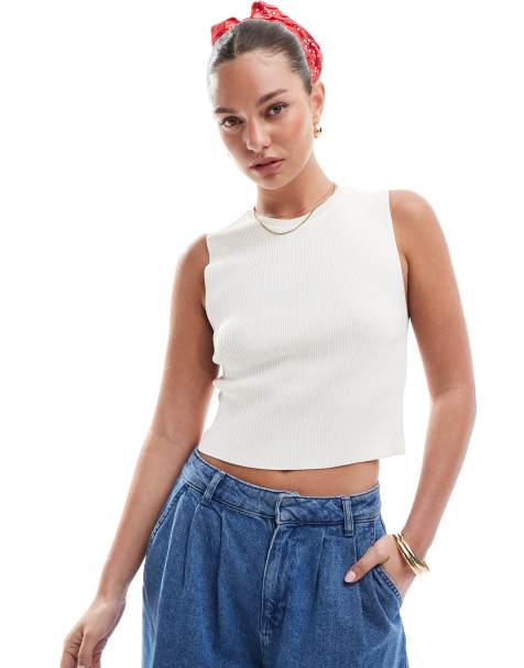 ONLY knit tank top in white - view 1