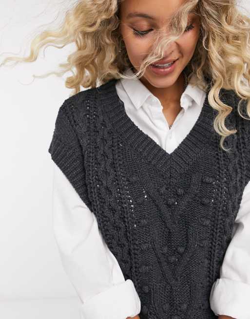 Only knit vest in gray | ASOS