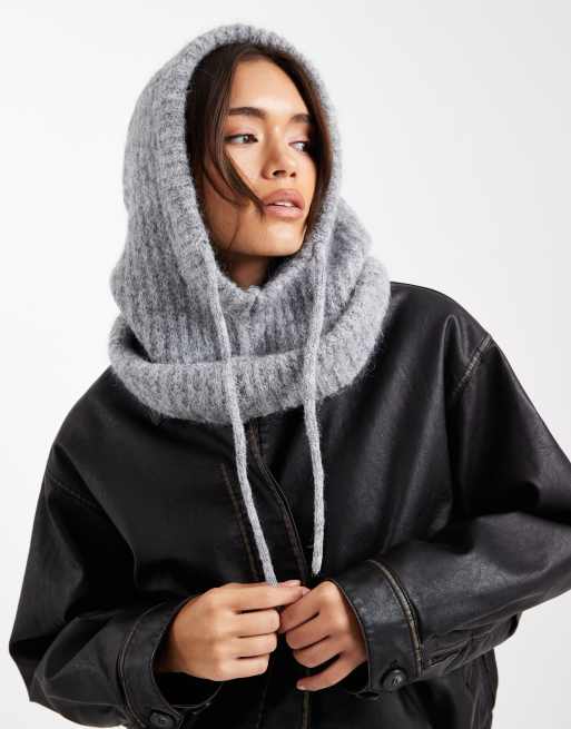 ONLY knitted balaclava in medium grey       
