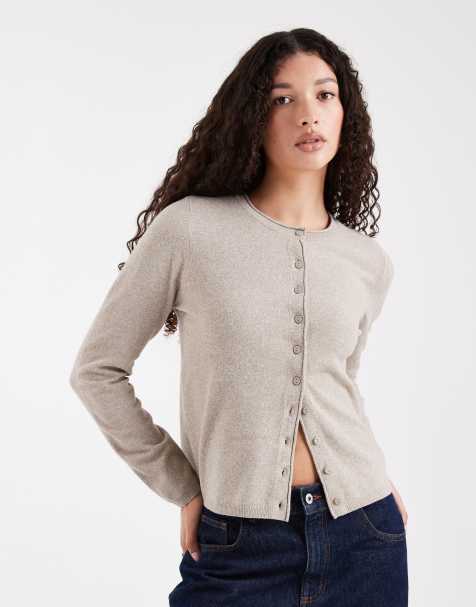 Only knitted cardigan in beige - view 1