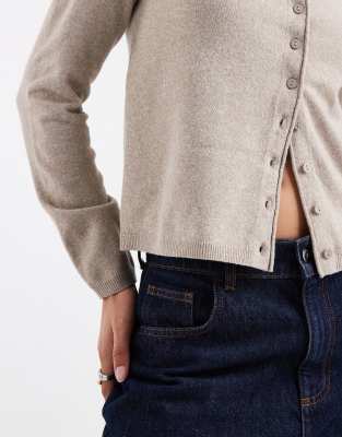 Only Knitted Cardigan In Neutral