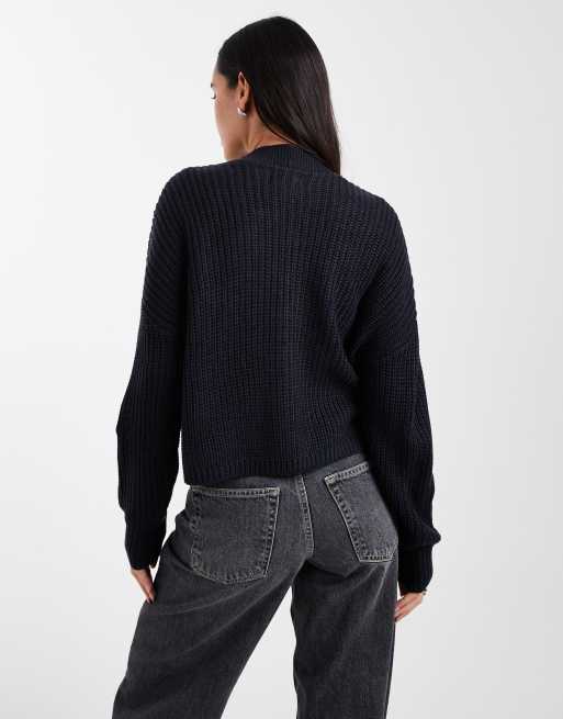 ONLY knitted cardigan in coral navy, 2 of 4